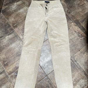 Suede leather pants